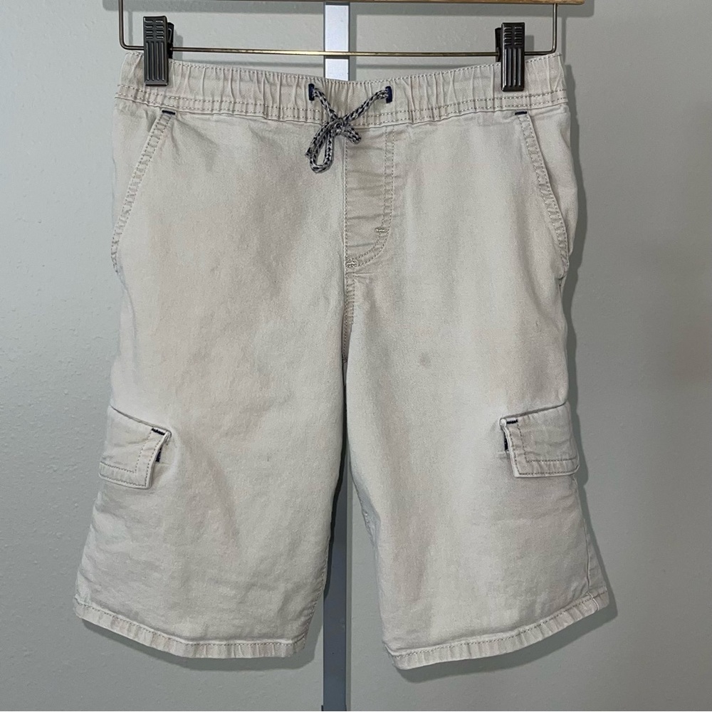 Lee Boy’s Khaki Cargo Shorts with Elastic Drawstring Waist, Size L (10/1…